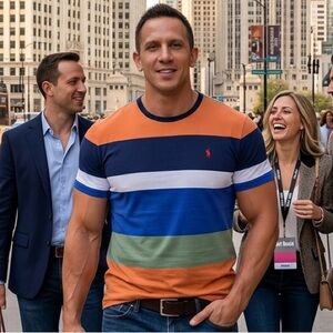 Polo by Ralph Lauren Men’s Multicolor Striped Crew Neck T-Shirt